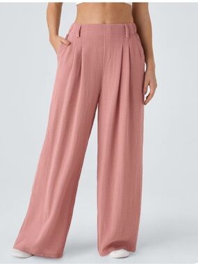 Halara Flex™ High Waisted Pocket Wide Leg Waffle Work Pants sz M